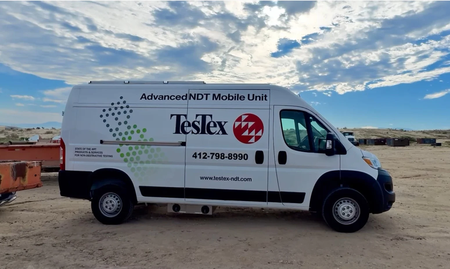 TesTex SuperVan advanced NDT mobile unit at an industrial site