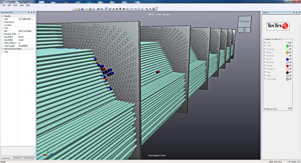 Condenser tubesheet map with defect