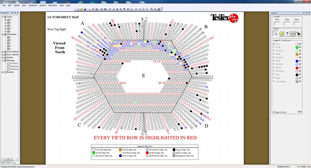 Condenser tubesheet map